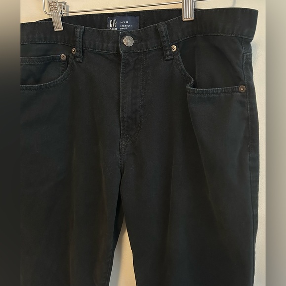 GAP Denim Men’s Black Khaki Straight Pants Regular Pants - Size 34X32 - Picture 5 of 6